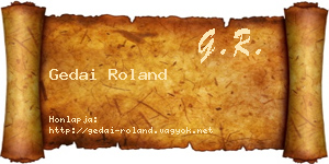 Gedai Roland névjegykártya